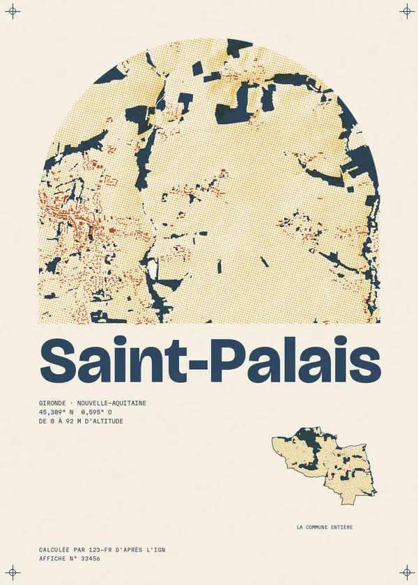 Affiche de Saint-Palais, calculée par 123-fr d'après l'IGN