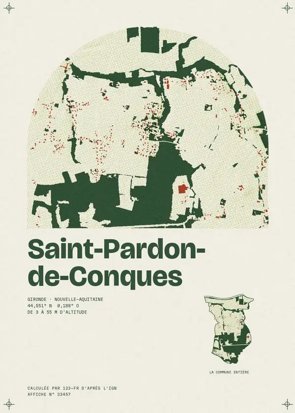 Affiche de Saint-Pardon-de-Conques, calculée par 123-fr d'après l'IGN
