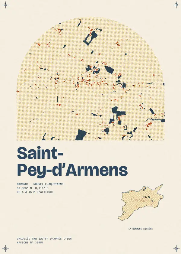 Affiche de Saint-Pey-d'Armens, calculée par 123-fr d'après l'IGN