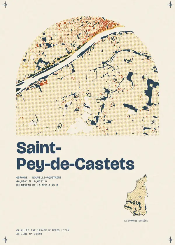 Affiche de Saint-Pey-de-Castets, calculée par 123-fr d'après l'IGN