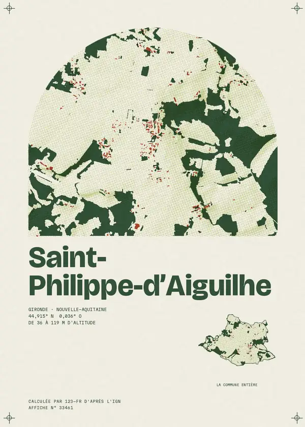 Affiche de Saint-Philippe-d'Aiguilhe, calculée par 123-fr d'après l'IGN