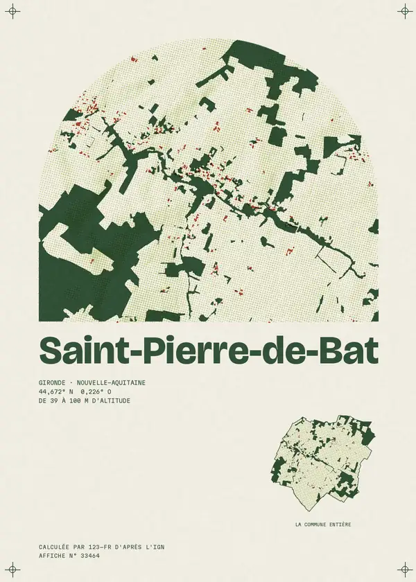 Affiche de Saint-Pierre-de-Bat, calculée par 123-fr d'après l'IGN