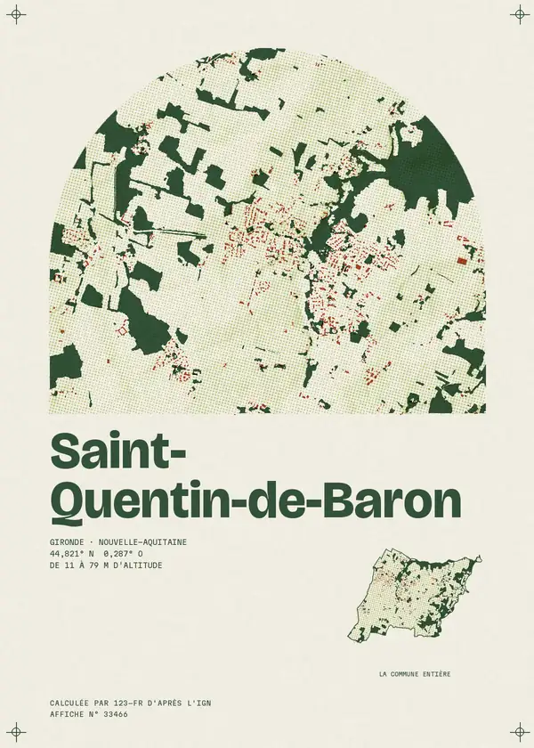 Affiche de Saint-Quentin-de-Baron, calculée par 123-fr d'après l'IGN