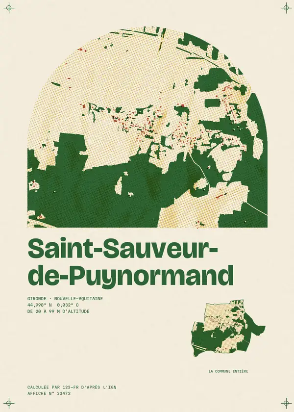 Affiche de Saint-Sauveur-de-Puynormand, calculée par 123-fr d'après l'IGN