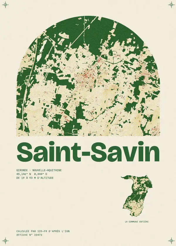 Affiche de Saint-Savin, calculée par 123-fr d'après l'IGN
