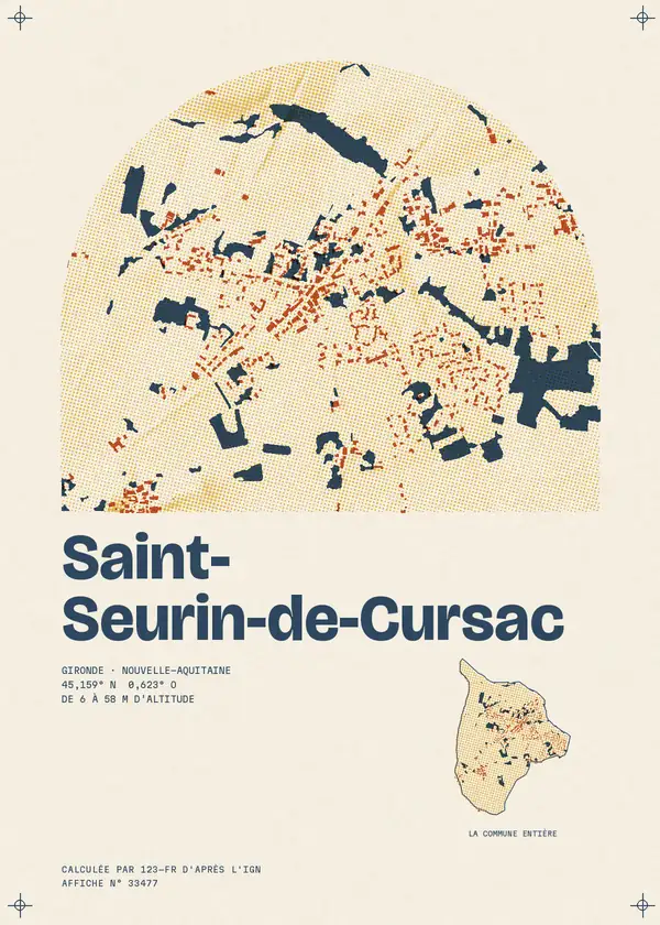 Affiche de Saint-Seurin-de-Cursac, calculée par 123-fr d'après l'IGN
