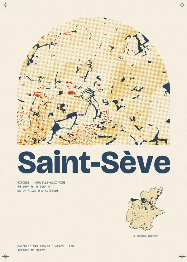 Affiche de Saint-Sève, calculée par 123-fr d'après l'IGN