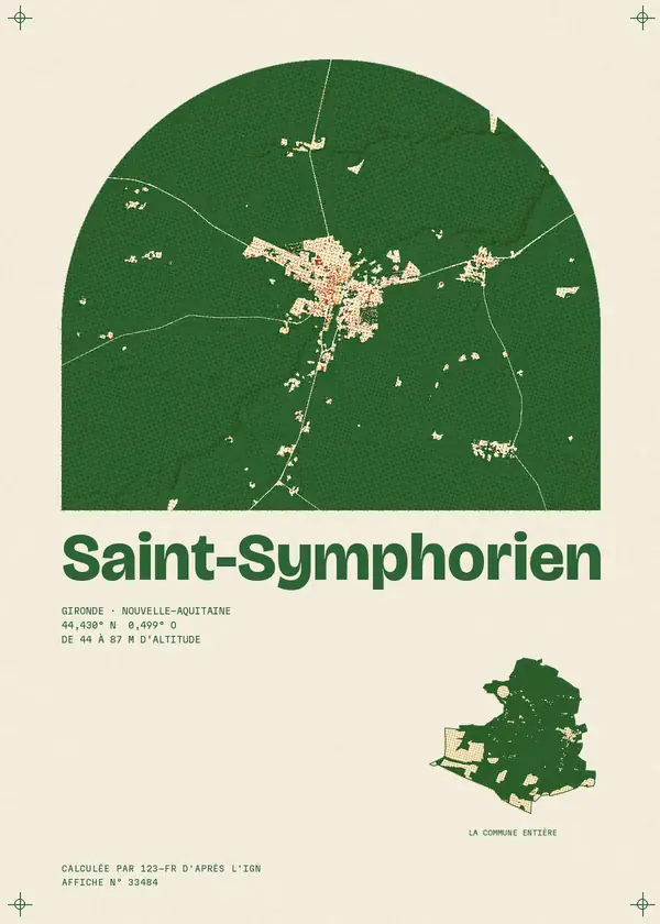 Affiche de Saint-Symphorien, calculée par 123-fr d'après l'IGN