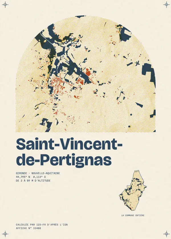 Affiche de Saint-Vincent-de-Pertignas, calculée par 123-fr d'après l'IGN