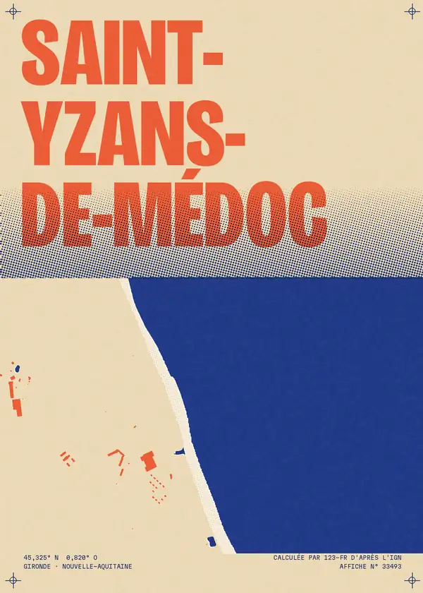 Affiche de Saint-Yzans-de-Médoc, calculée par 123-fr d'après l'IGN