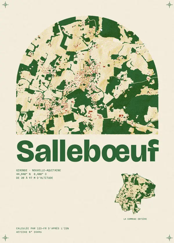Affiche de Sallebœuf, calculée par 123-fr d'après l'IGN