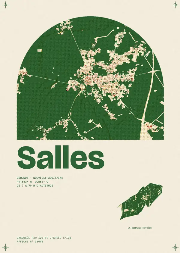Affiche de Salles, calculée par 123-fr d'après l'IGN