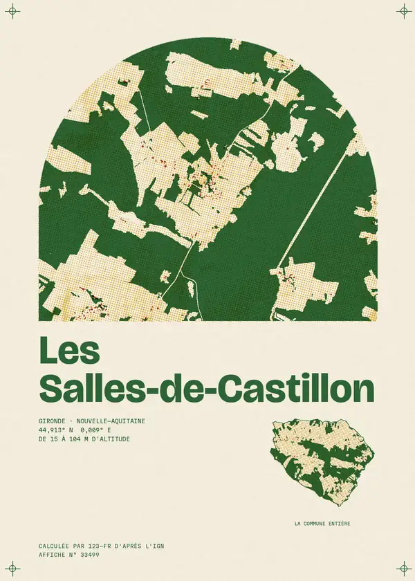 Affiche de Les Salles-de-Castillon, calculée par 123-fr d'après l'IGN