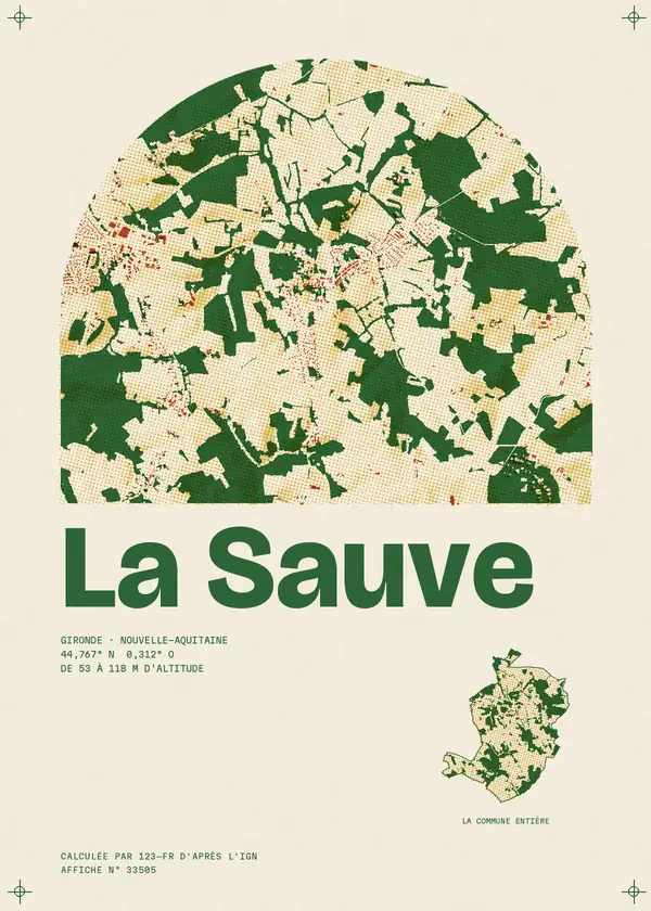 Affiche de La Sauve, calculée par 123-fr d'après l'IGN