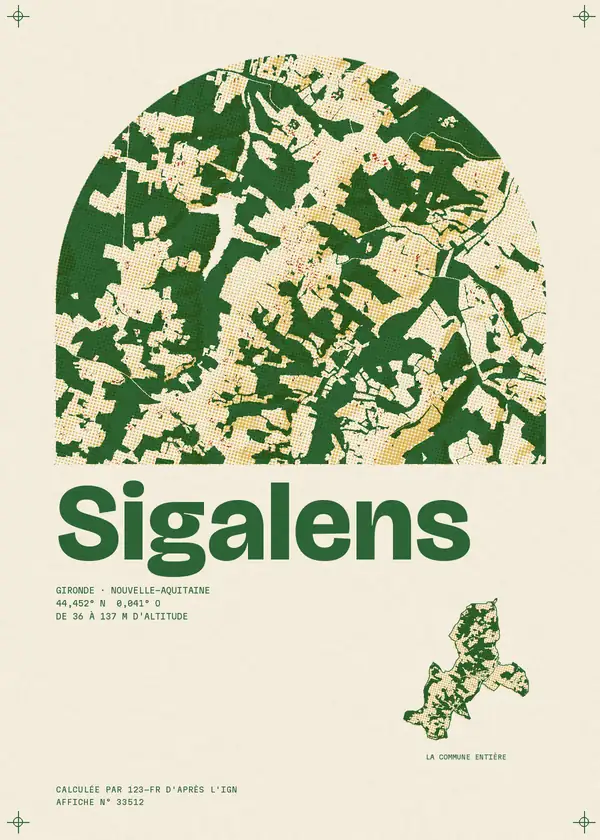 Affiche de Sigalens, calculée par 123-fr d'après l'IGN