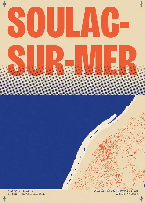 Affiche de Soulac-sur-Mer, calculée par 123-fr d'après l'IGN