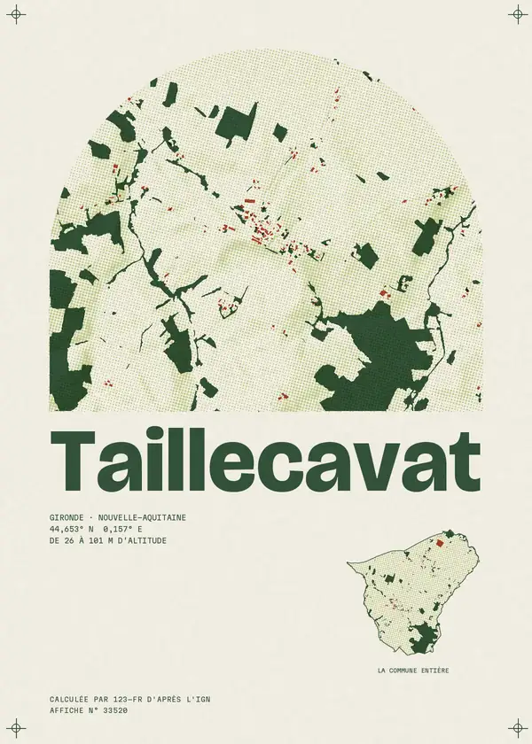 Affiche de Taillecavat, calculée par 123-fr d'après l'IGN
