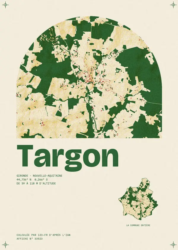 Affiche de Targon, calculée par 123-fr d'après l'IGN