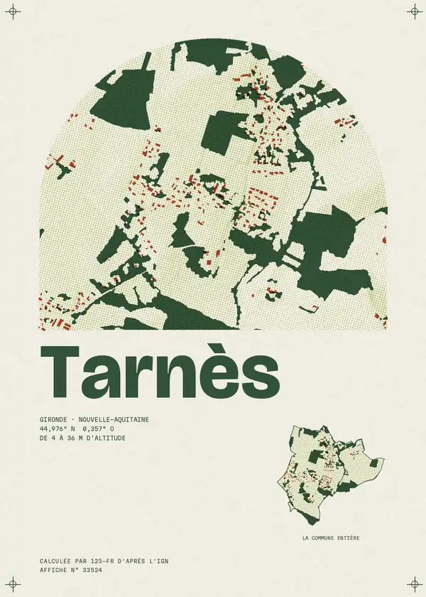 Affiche de Tarnès, calculée par 123-fr d'après l'IGN
