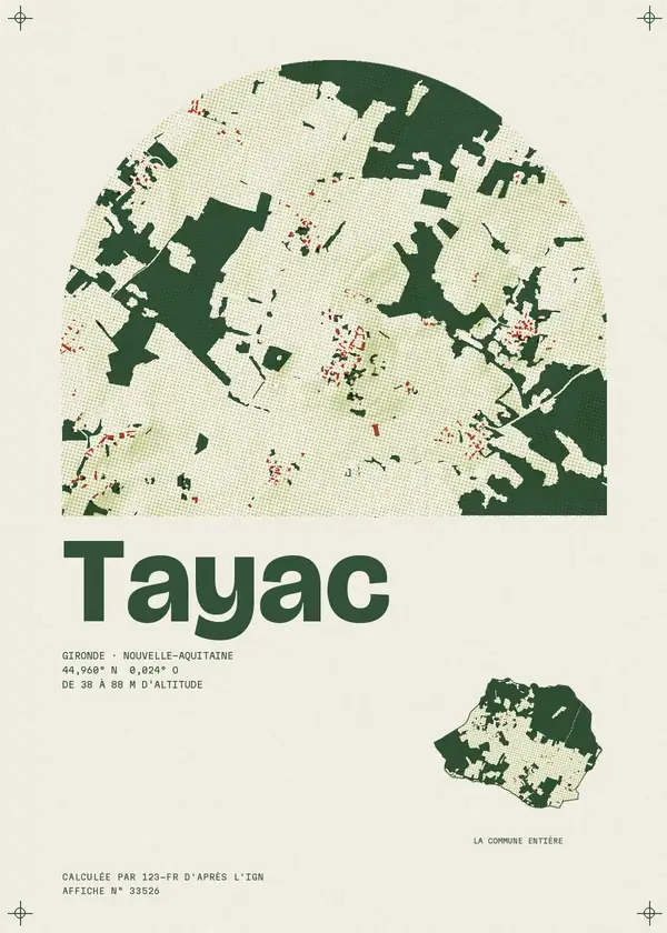 Affiche de Tayac, calculée par 123-fr d'après l'IGN
