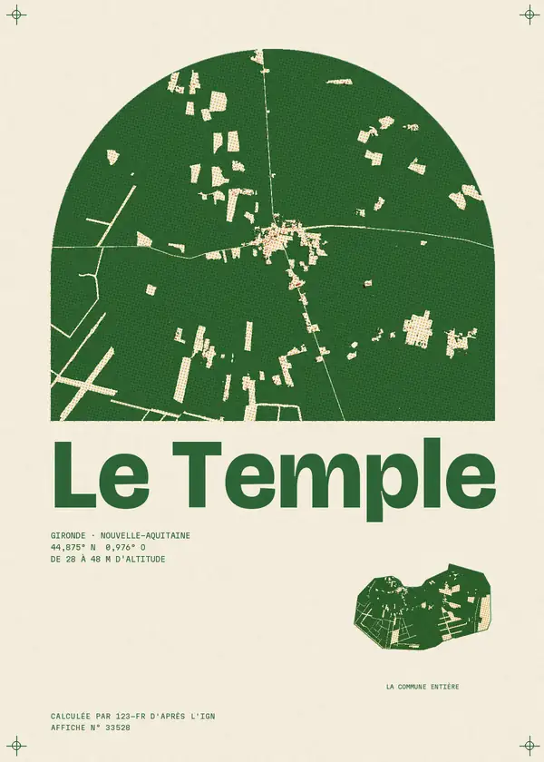 Affiche de Le Temple, calculée par 123-fr d'après l'IGN