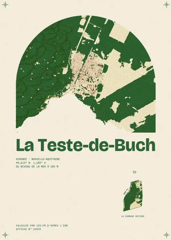 Affiche de La Teste-de-Buch, calculée par 123-fr d'après l'IGN
