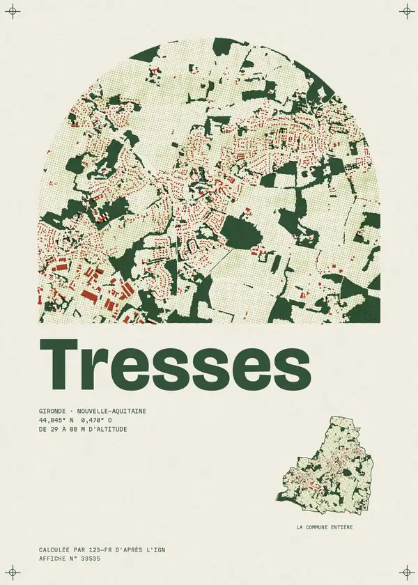 Affiche de Tresses, calculée par 123-fr d'après l'IGN