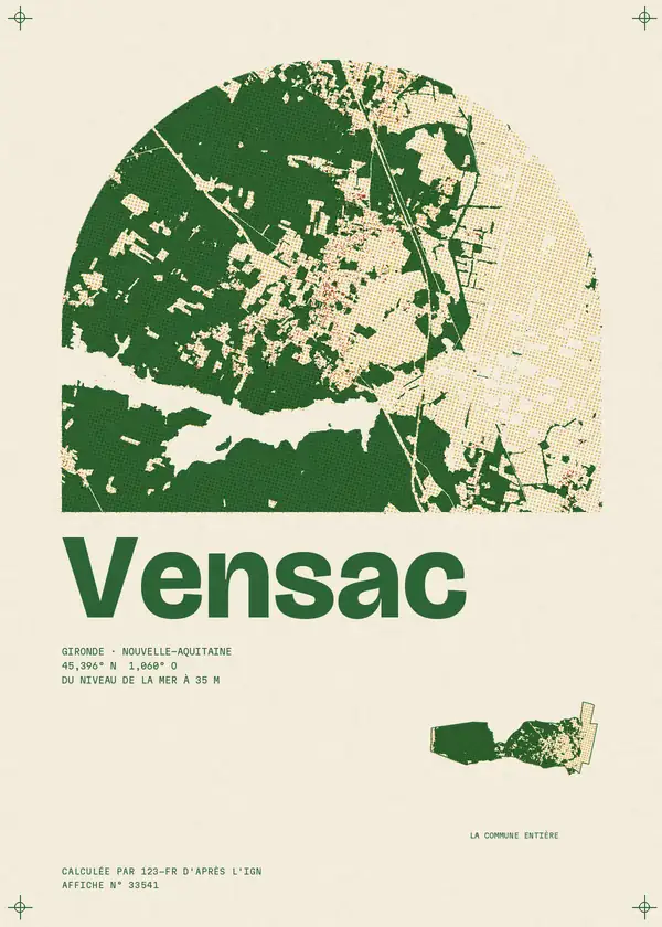 Affiche de Vensac, calculée par 123-fr d'après l'IGN