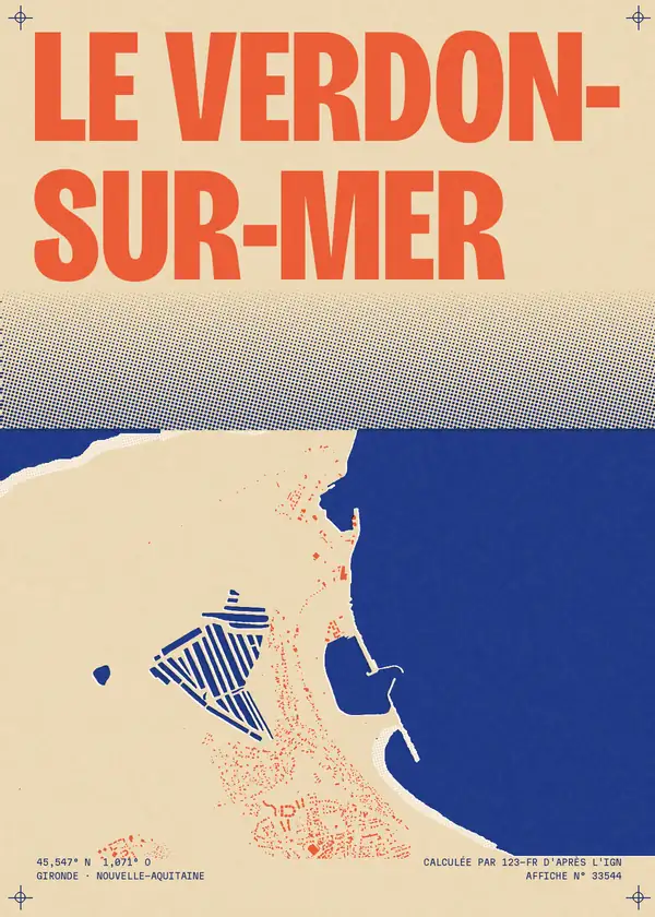 Affiche de Le Verdon-sur-Mer, calculée par 123-fr d'après l'IGN