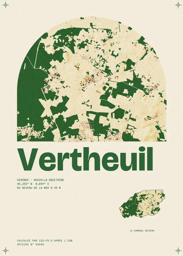 Affiche de Vertheuil, calculée par 123-fr d'après l'IGN