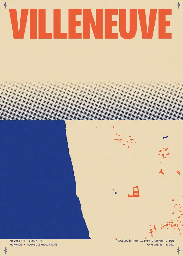 Affiche de Villeneuve, calculée par 123-fr d'après l'IGN