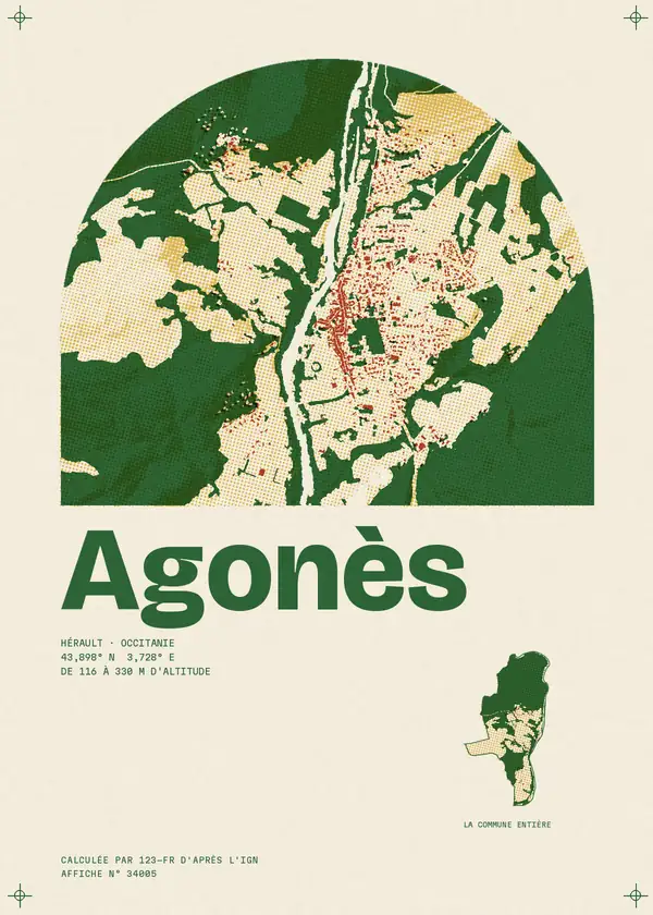 Affiche de Agonès, calculée par 123-fr d'après l'IGN