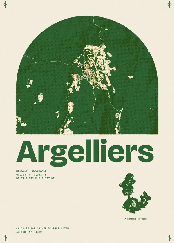 Affiche de Argelliers, calculée par 123-fr d'après l'IGN