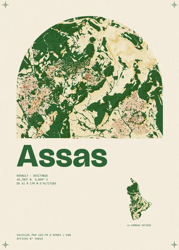 Affiche de Assas, calculée par 123-fr d'après l'IGN