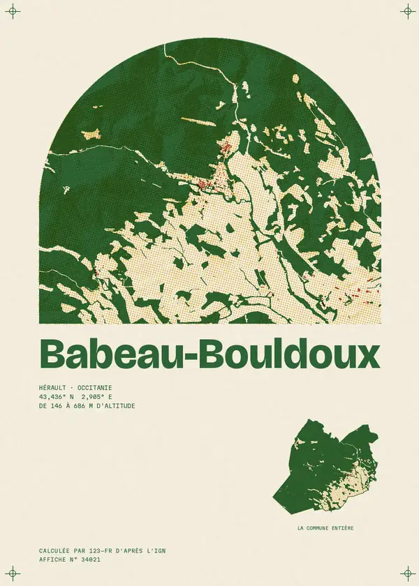 Affiche de Babeau-Bouldoux, calculée par 123-fr d'après l'IGN