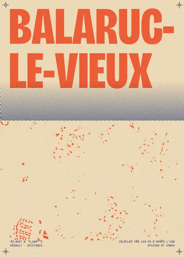 Affiche de Balaruc-le-Vieux, calculée par 123-fr d'après l'IGN