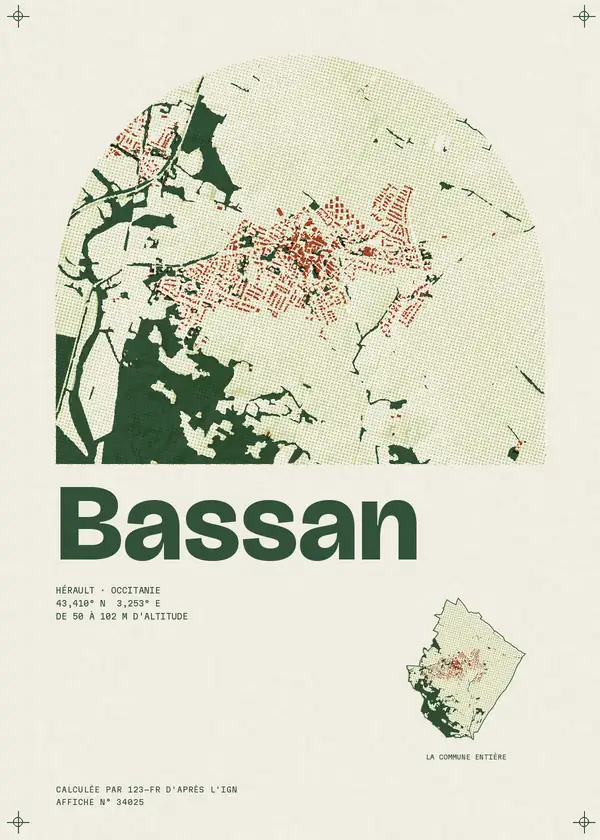 Affiche de Bassan, calculée par 123-fr d'après l'IGN