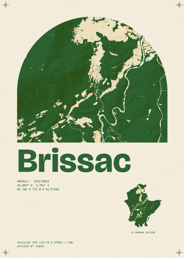 Affiche de Brissac, calculée par 123-fr d'après l'IGN