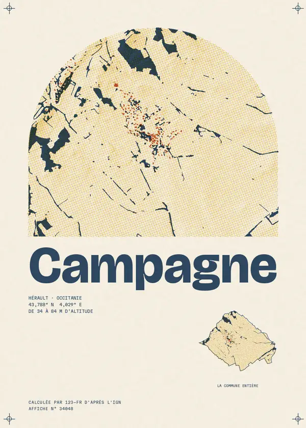 Affiche de Campagne, calculée par 123-fr d'après l'IGN