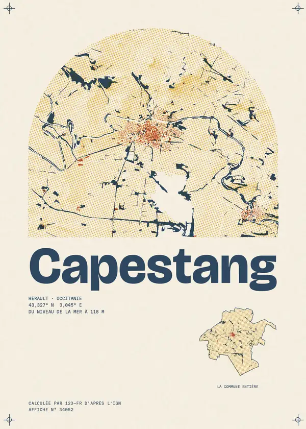 Affiche de Capestang, calculée par 123-fr d'après l'IGN