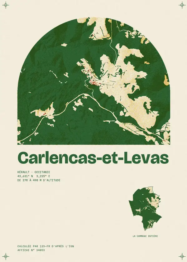 Affiche de Carlencas-et-Levas, calculée par 123-fr d'après l'IGN