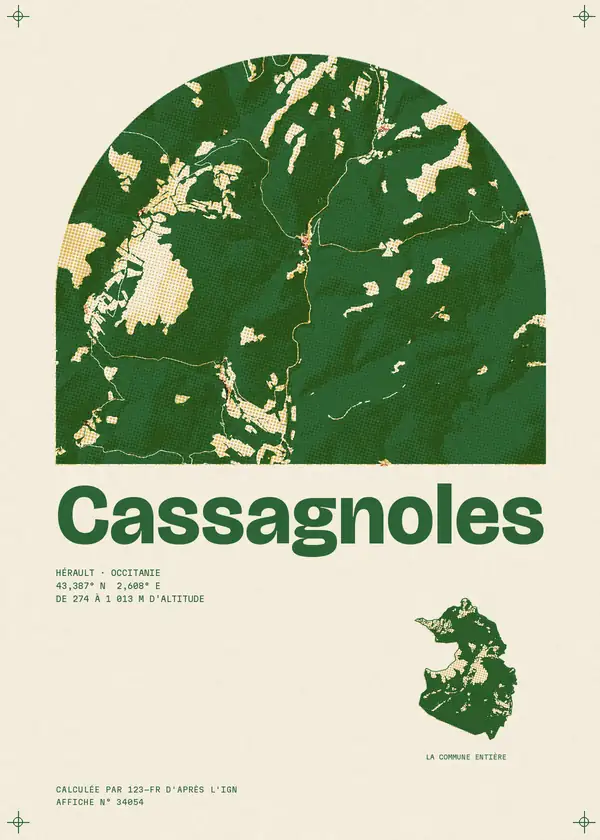 Affiche de Cassagnoles, calculée par 123-fr d'après l'IGN