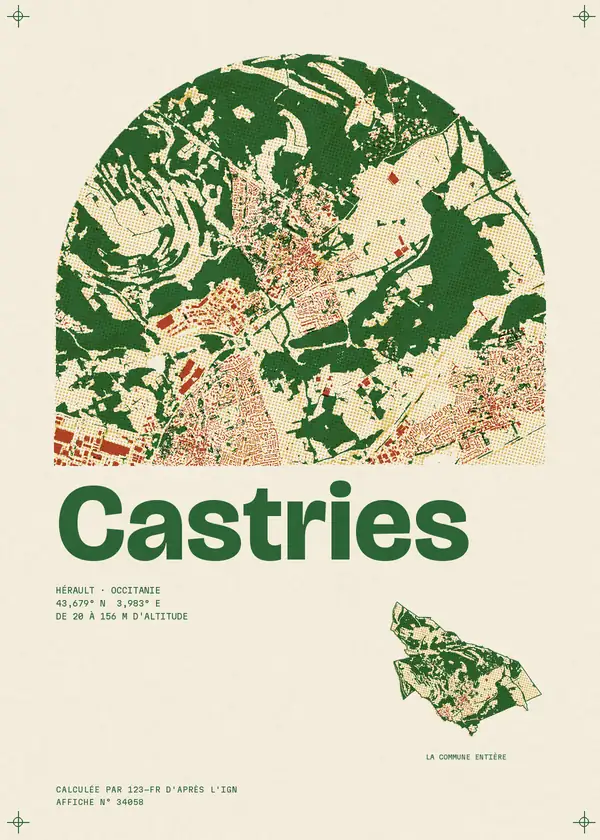 Affiche de Castries, calculée par 123-fr d'après l'IGN