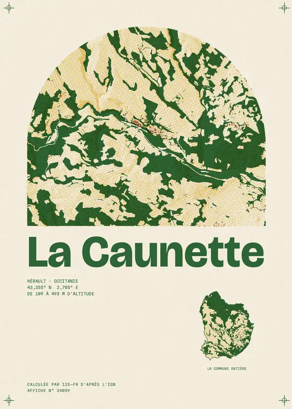 Affiche de La Caunette, calculée par 123-fr d'après l'IGN