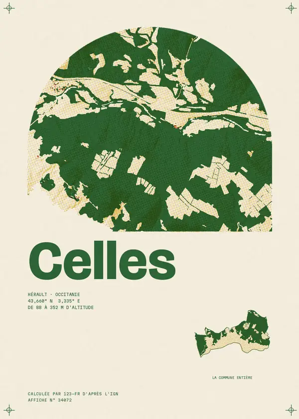 Affiche de Celles, calculée par 123-fr d'après l'IGN