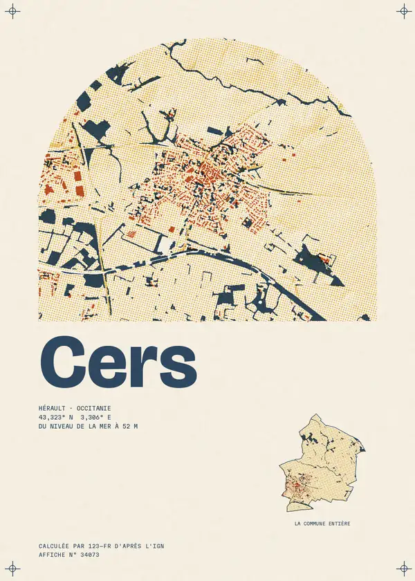 Affiche de Cers, calculée par 123-fr d'après l'IGN