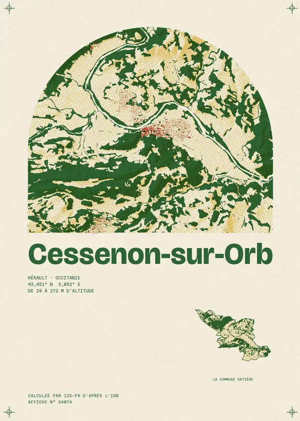 Affiche de Cessenon-sur-Orb, calculée par 123-fr d'après l'IGN
