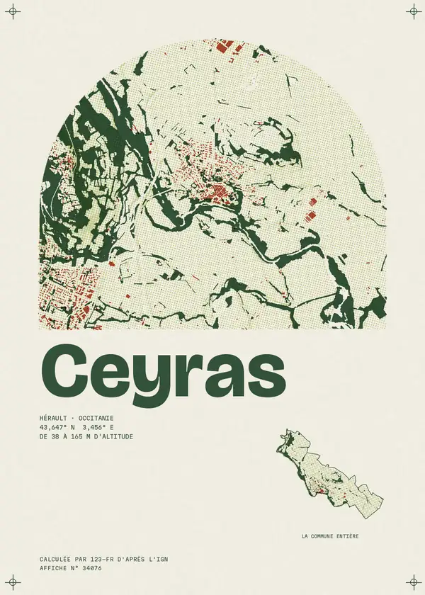 Affiche de Ceyras, calculée par 123-fr d'après l'IGN