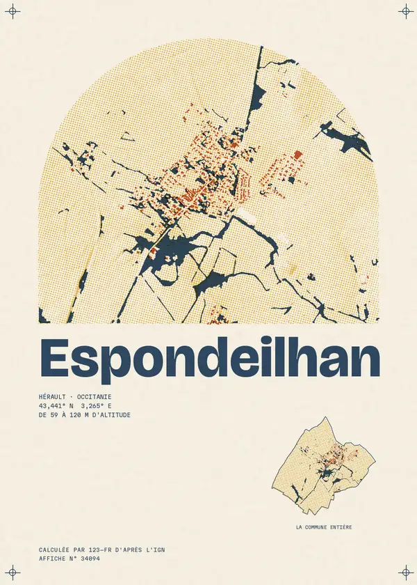 Affiche de Espondeilhan, calculée par 123-fr d'après l'IGN
