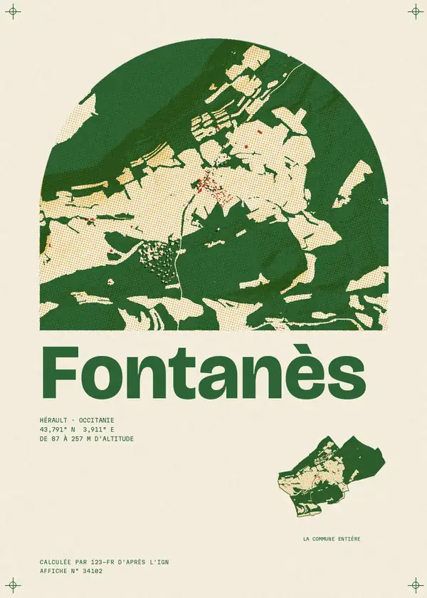 Affiche de Fontanès, calculée par 123-fr d'après l'IGN